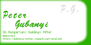 peter gubanyi business card